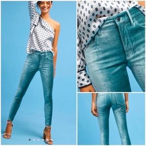 Anthropologie pilcro Blue Velvet High Rise Pants
